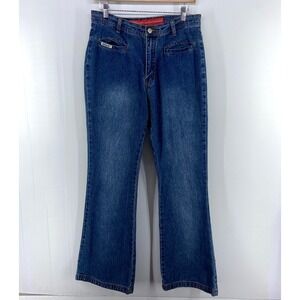 VTG 90s Y2K Revolt Blue Cotton Denim Flare Leg Jeans Junior Womens 11 12
